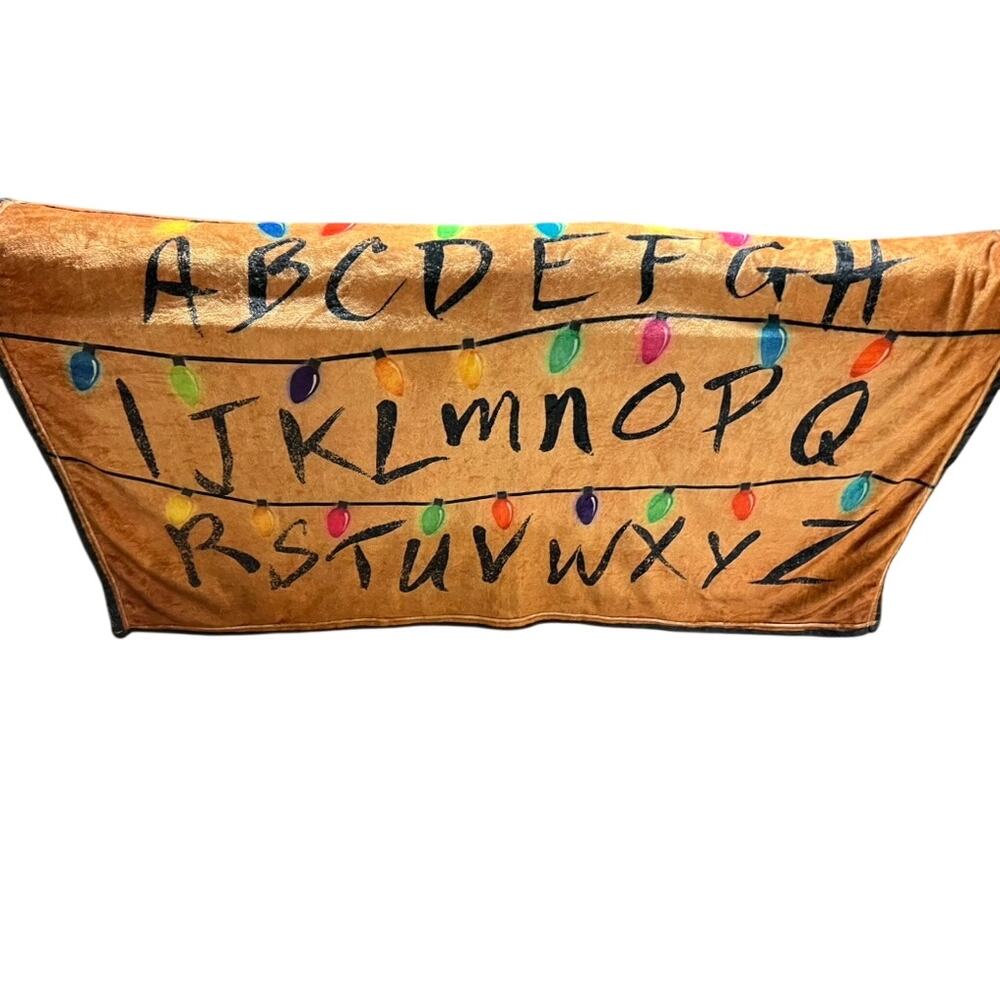 Stranger Things Christmas Lights Alphabet Blanket 60x40